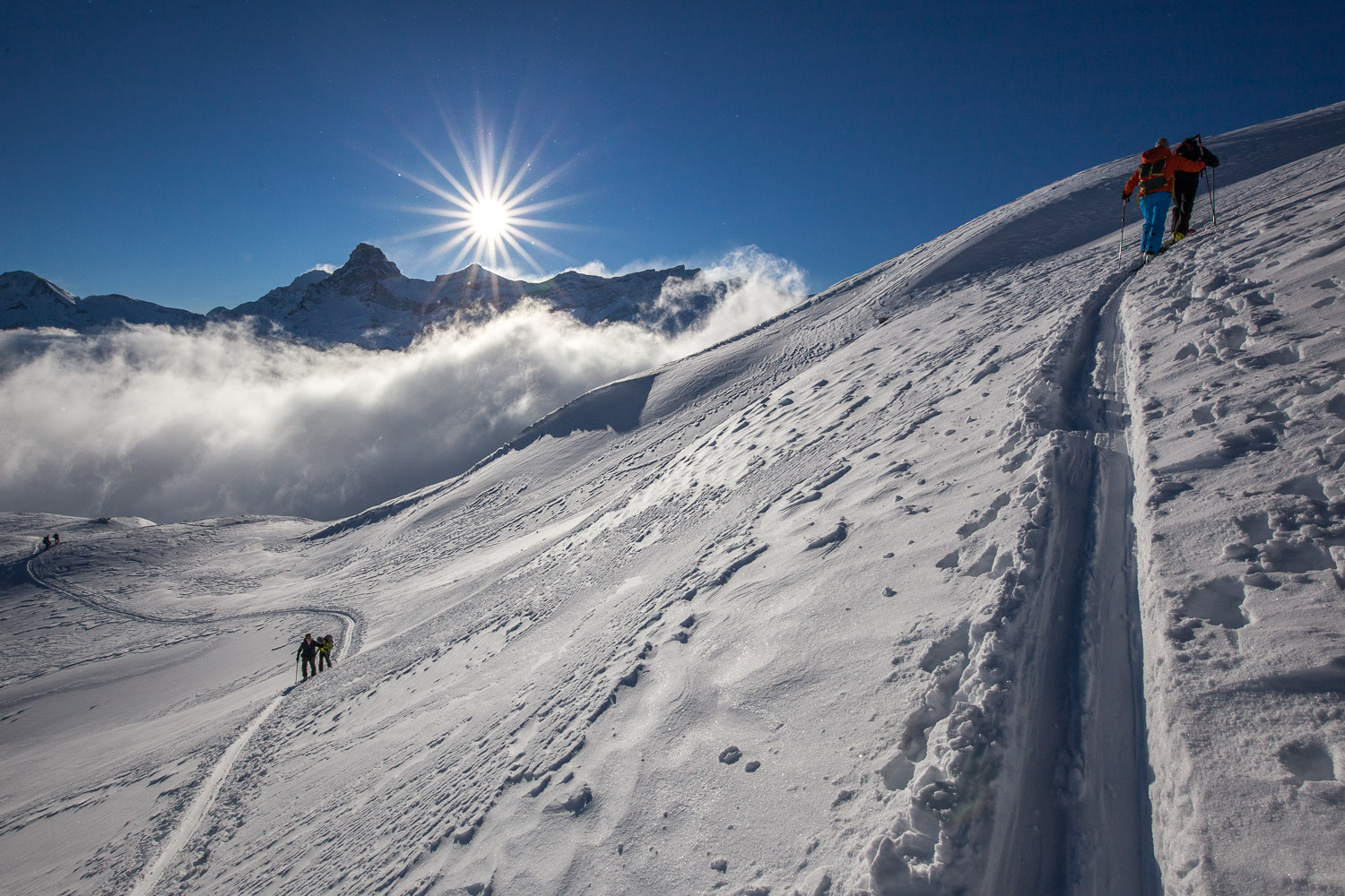 Aufstiegsspur beim Chilchalp-Gletscher